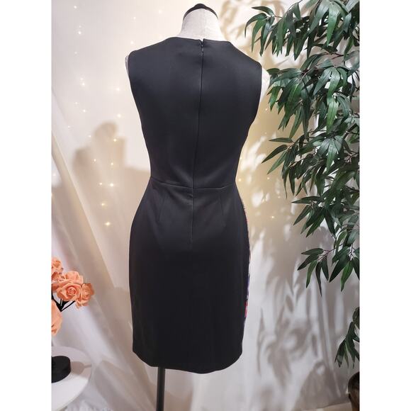 Vtg Rare Y2K Betsey Johnson Scuba Stretch Floral Sheath Dress Size 2 Cocktail - Picture 3 of 11